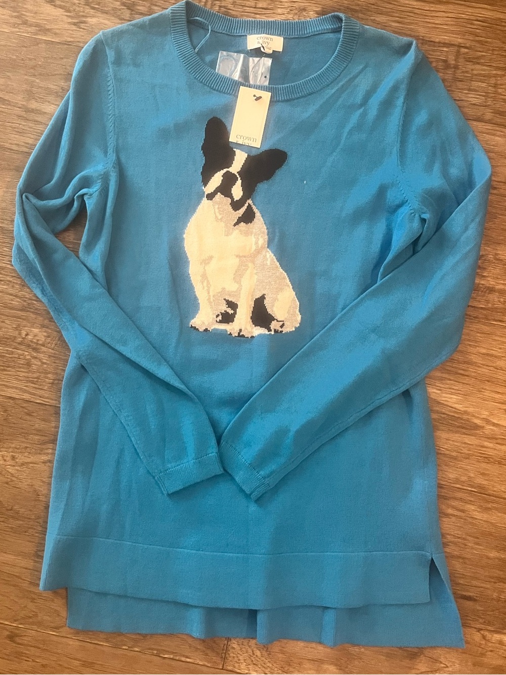 Crown & Ivy French Bulldog Crewneck Sweater